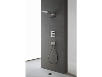 3.6 - Stainless steel shower set with overhead shower by Rubinetterie Treemme - view 2